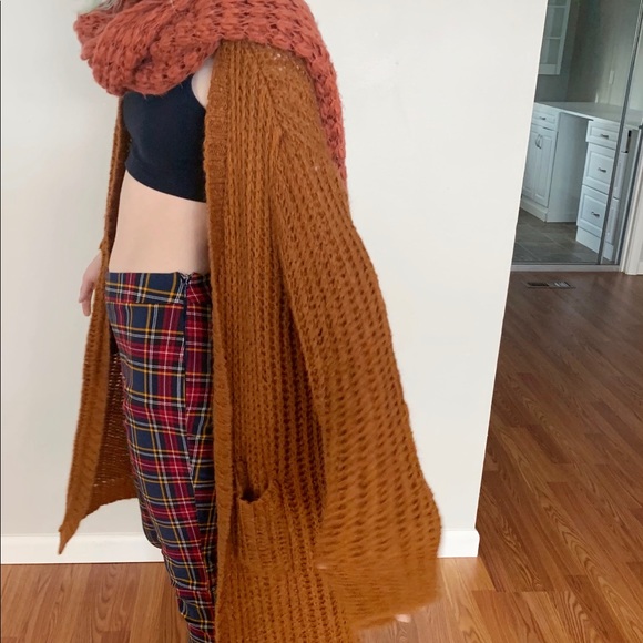 Maxi knit terra-cotta cardigan - Picture 2 of 5